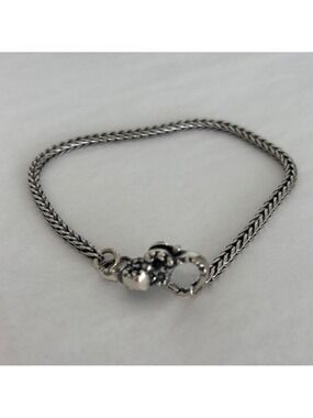 TROLLBEADS sterling silver bracelet with catching hearts lace lock clasp